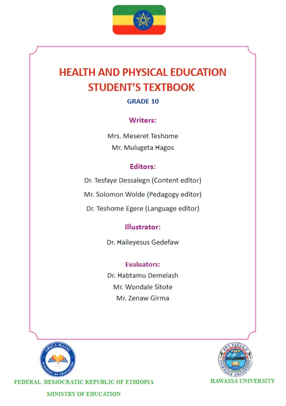 Download Ethiopian new Curriculum grade 10 health and physical education hpe Student Textbook PDF